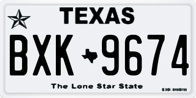 TX license plate BXK9674