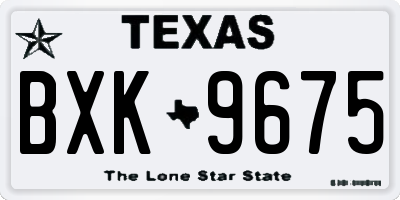 TX license plate BXK9675