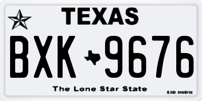 TX license plate BXK9676