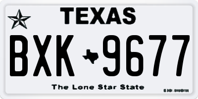 TX license plate BXK9677
