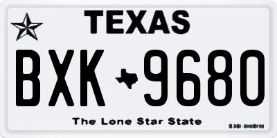 TX license plate BXK9680