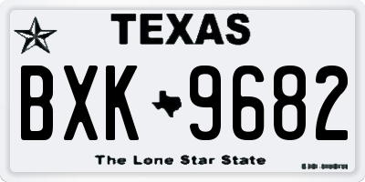 TX license plate BXK9682