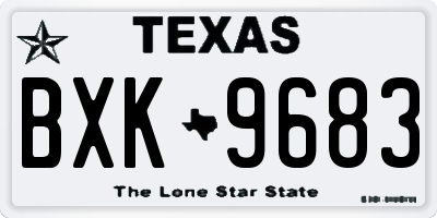 TX license plate BXK9683