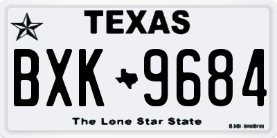 TX license plate BXK9684