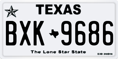 TX license plate BXK9686