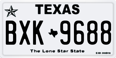 TX license plate BXK9688