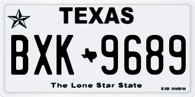 TX license plate BXK9689