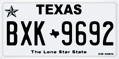 TX license plate BXK9692