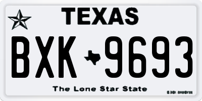 TX license plate BXK9693