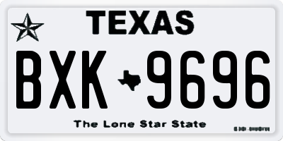 TX license plate BXK9696