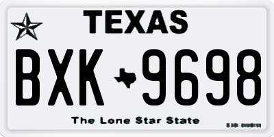 TX license plate BXK9698