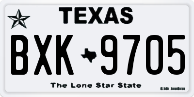 TX license plate BXK9705