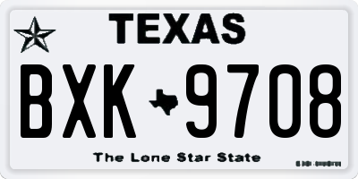 TX license plate BXK9708