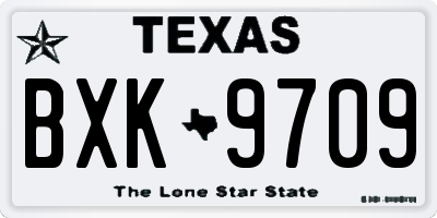TX license plate BXK9709