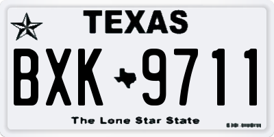 TX license plate BXK9711