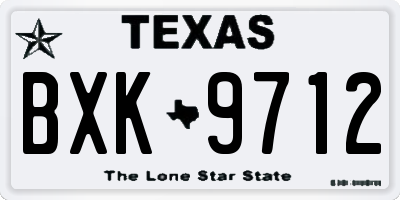 TX license plate BXK9712