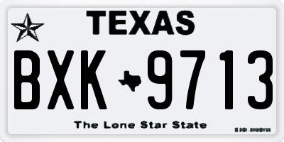 TX license plate BXK9713