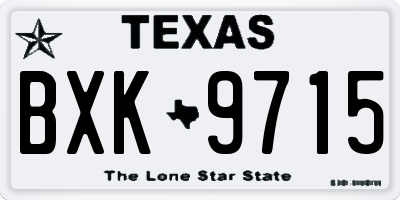 TX license plate BXK9715