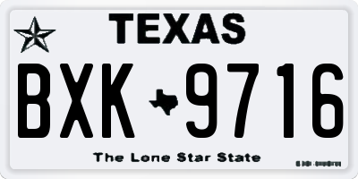 TX license plate BXK9716