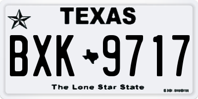 TX license plate BXK9717