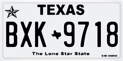 TX license plate BXK9718