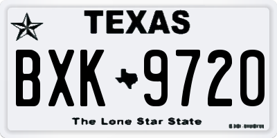TX license plate BXK9720
