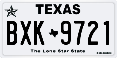 TX license plate BXK9721