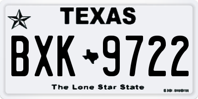 TX license plate BXK9722
