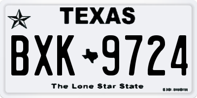 TX license plate BXK9724