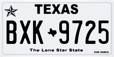 TX license plate BXK9725