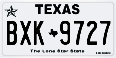 TX license plate BXK9727