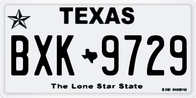 TX license plate BXK9729