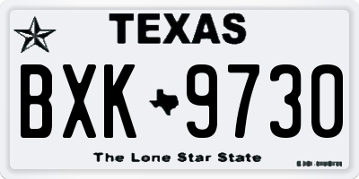 TX license plate BXK9730