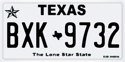 TX license plate BXK9732