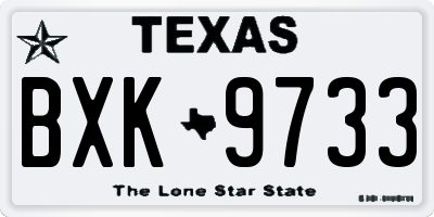 TX license plate BXK9733
