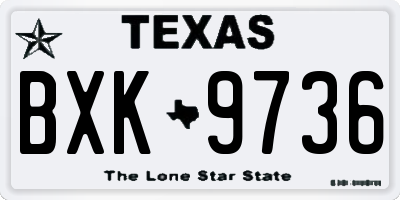 TX license plate BXK9736