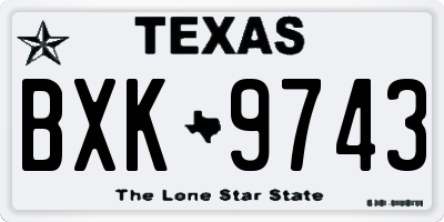 TX license plate BXK9743