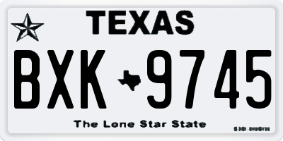 TX license plate BXK9745