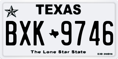 TX license plate BXK9746