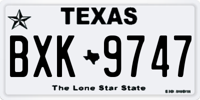 TX license plate BXK9747