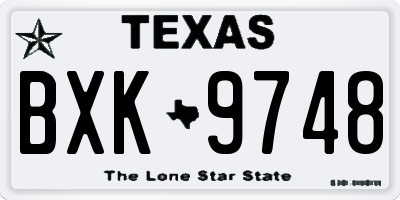 TX license plate BXK9748