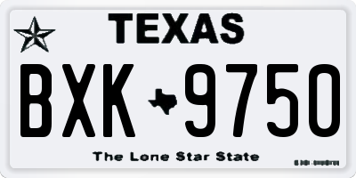 TX license plate BXK9750