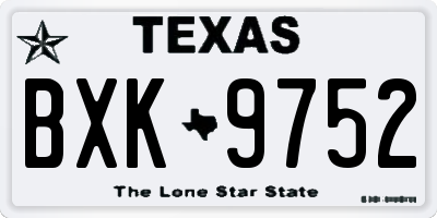TX license plate BXK9752