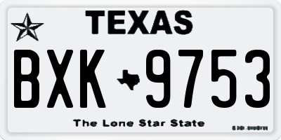 TX license plate BXK9753
