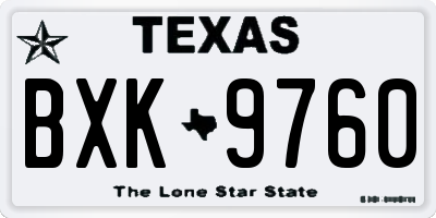 TX license plate BXK9760