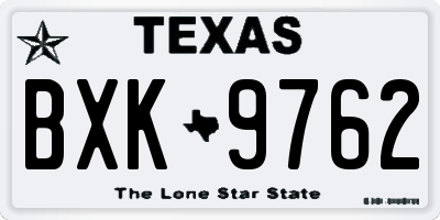 TX license plate BXK9762