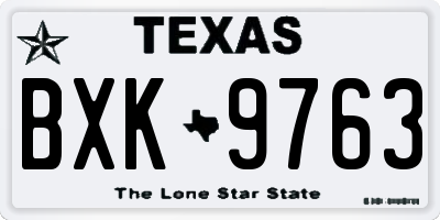 TX license plate BXK9763