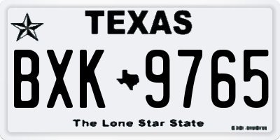 TX license plate BXK9765