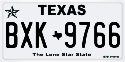 TX license plate BXK9766