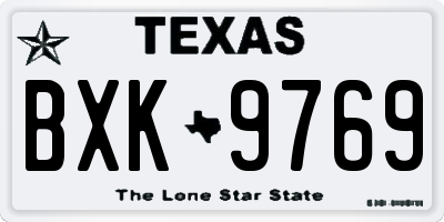 TX license plate BXK9769